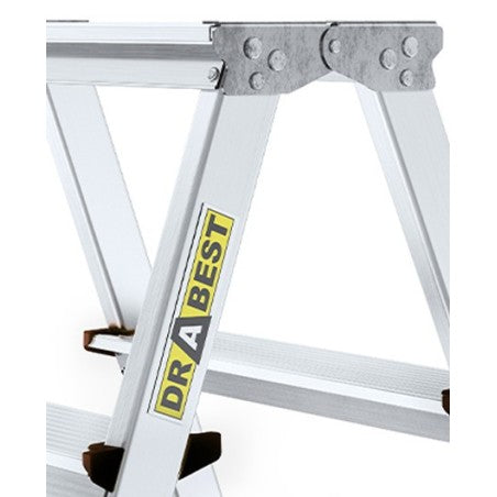 Aluminum ladder, double-sided, 7 steps, 125kg strength 