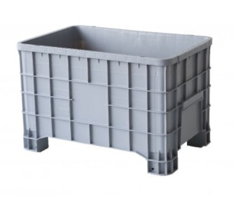 Pojemnik plastikowy szary na 4 stopach wym. 990x635x650 mm - CT-F - (skrzyniopaleta)