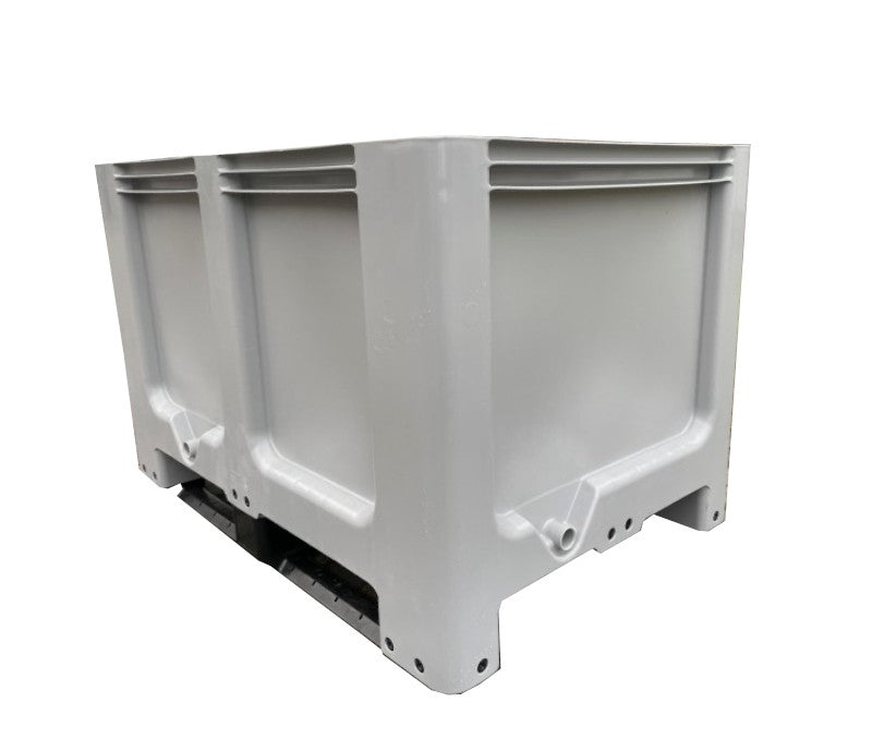 Skrzyniopaleta plastikowa pełna szara na 2 płozach wym. 1200x800x800 mm - CTH-2