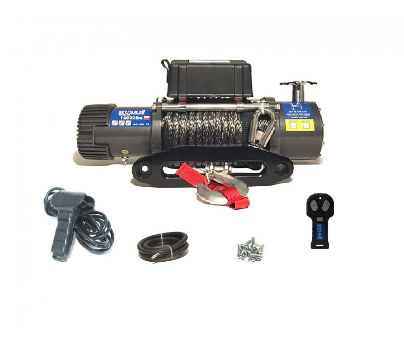 Husar BST 1200 Lbs electric winch with 5443 kg synthetic rope, 12 V