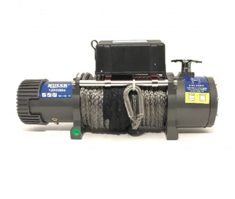 Husar BST 1200 Lbs electric winch with 5443 kg synthetic rope, 24 V