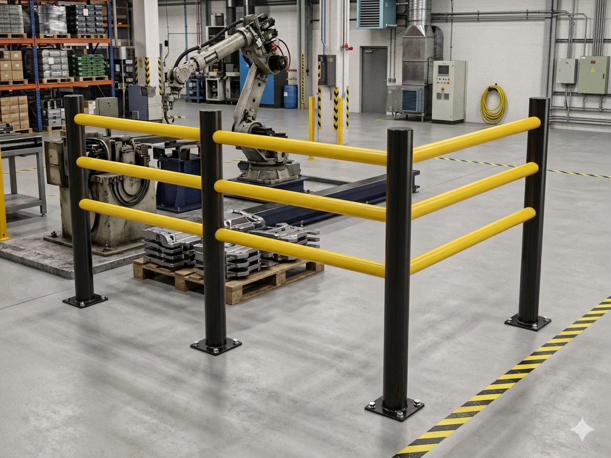 Rura ochronna 1000 mm FI 48,3 × 2,6 mm do modułowych wygrodzeń przemysłowych