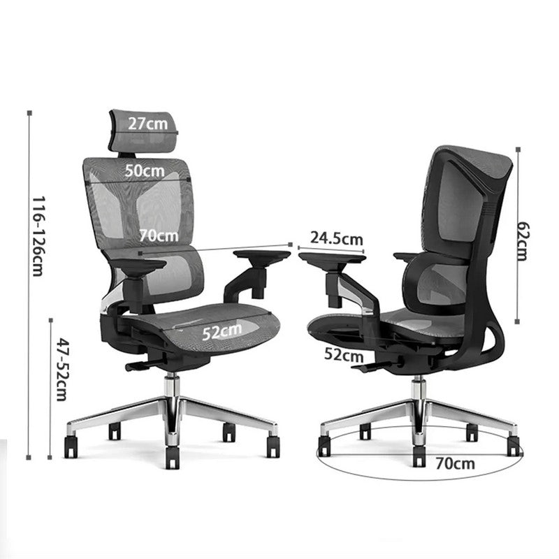 Ergonomiczne krzesło biurowe obrotowe 4D (HILDE)