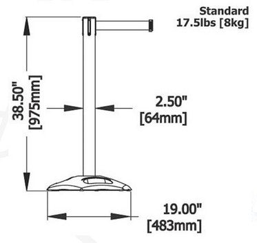 Heavy Duty plastic post with unrolled warning tape. (3.65m tape)