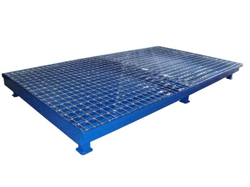 Drainage tray with grid, capacity 300 l, dimensions 1300 x 2300 x 200 mm