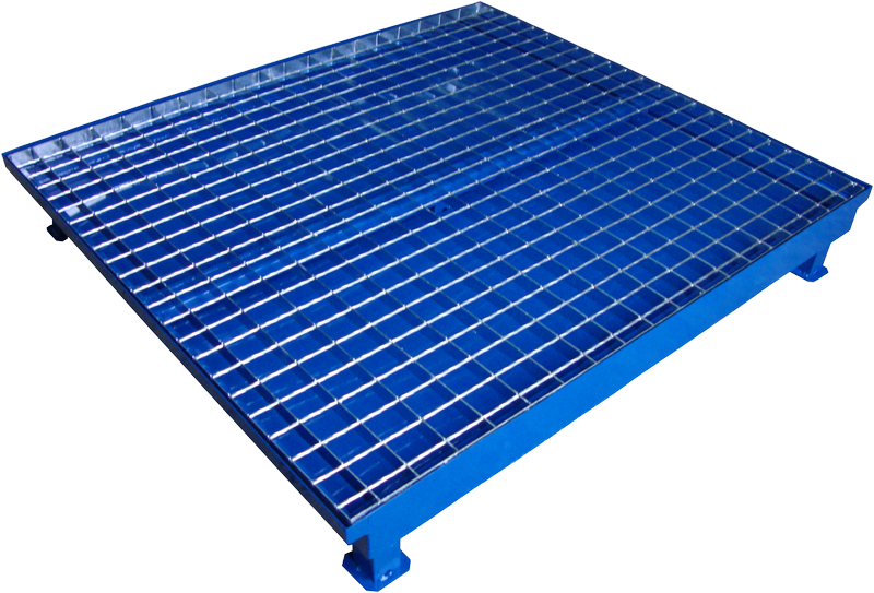 Drainage tray with grid, capacity 140 l, dimensions 1200 x 1200 x 200 mm 